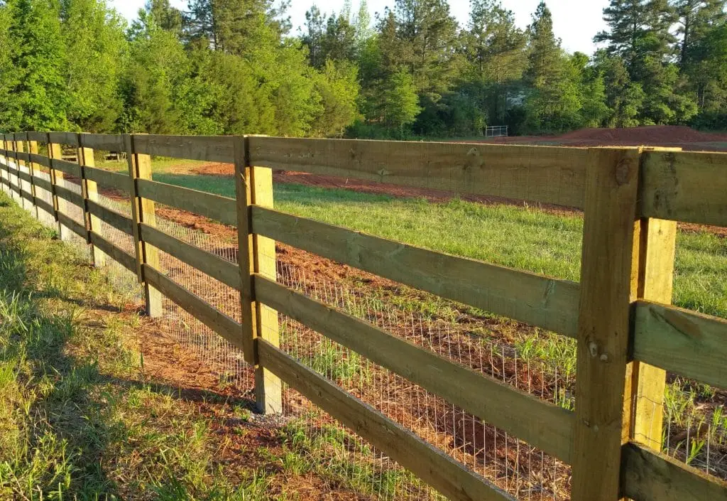 Guard and rail fence for livestock